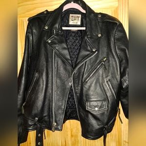 Men's Wilson's black leather motorcycle jacket